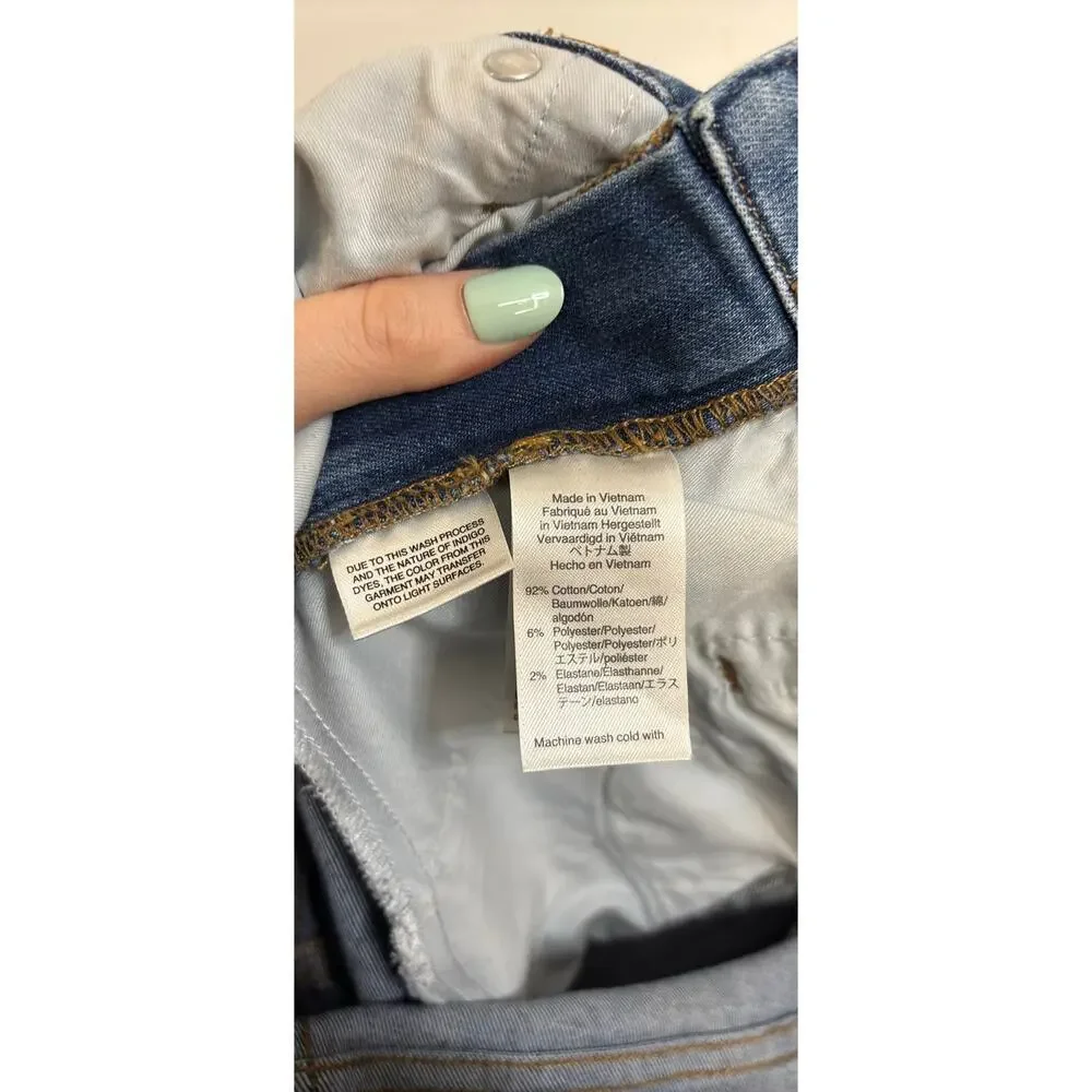 J. Crew Jeans Womens 28 Tall Blue Vintage Straight Distressed Frayed Hem Ankle